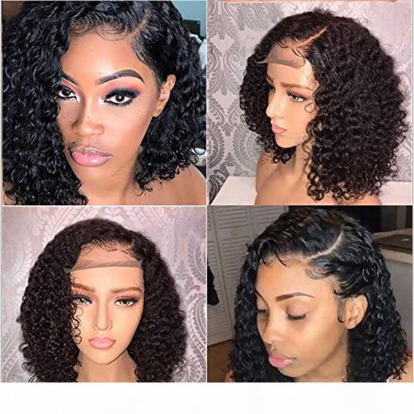 

new front lace wig european and american womens front lace black small roll wig
