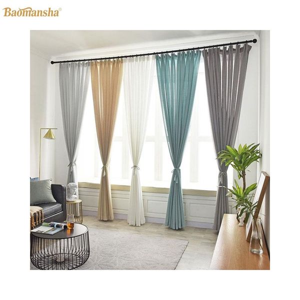 

curtain & drapes cotton and linen multicolor translucent tulle curtians for livingroom bedroom shading 40% decoration window door sheer yarn