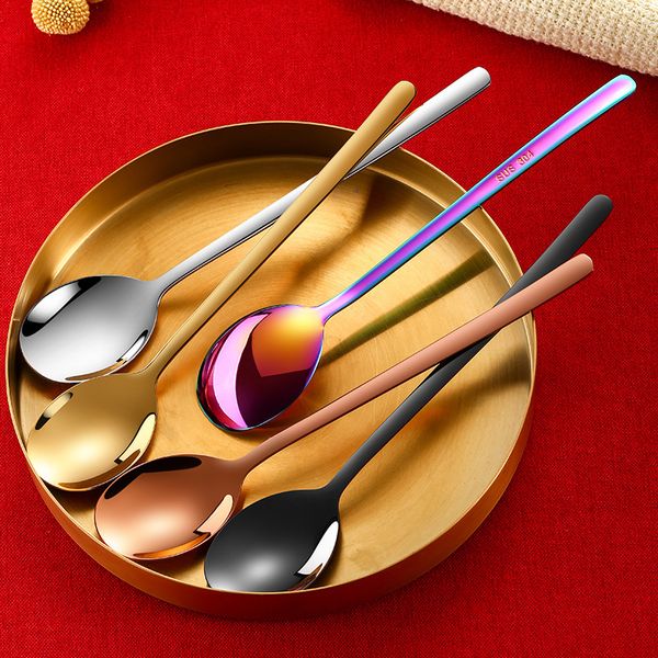 

high end 304 stainless steel spoon ice cream coffee 20cm dessert spoons 122412