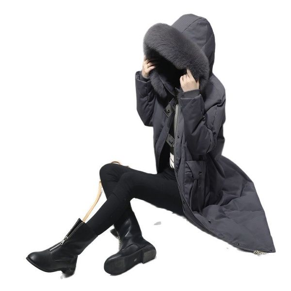 

new women's fashionable coats winter 2021 female mid-length more down padded loose coat thin and thick woman parkas msbl, Black