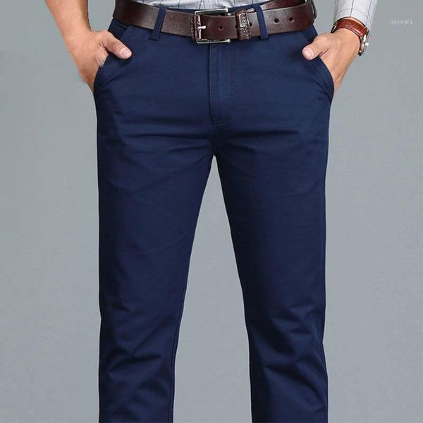 

fipyjip casual men's casual business pants plus size 28 -40 straight pants men's cotton cotton1, Black