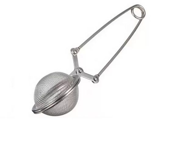 Tee Werkzeuge Großhandel Lose Frühling Edelstahl Löffel Mesh Ball Infuser Filter Teelöffel Squeeze Sieb Hochzeit Gunsten