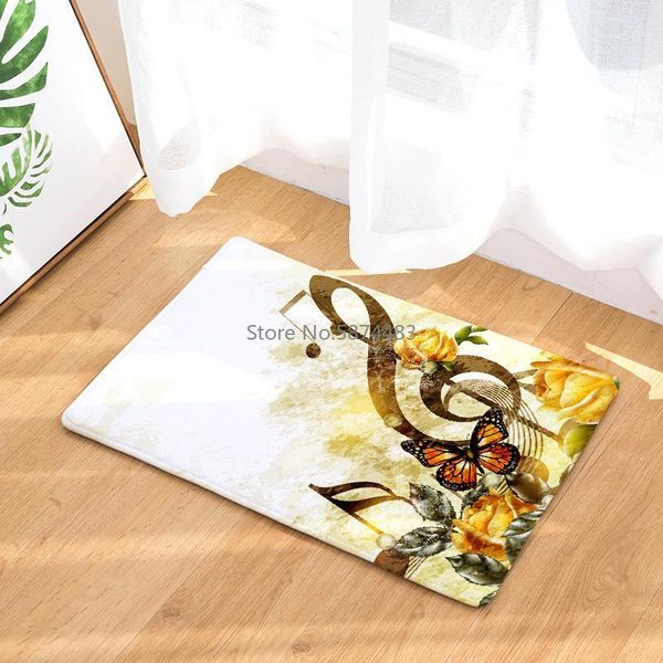 

home textile flannel mats musical note printed kids surprise gift doormats area rug kitchen anti-slip carpet bathroom pad mats1