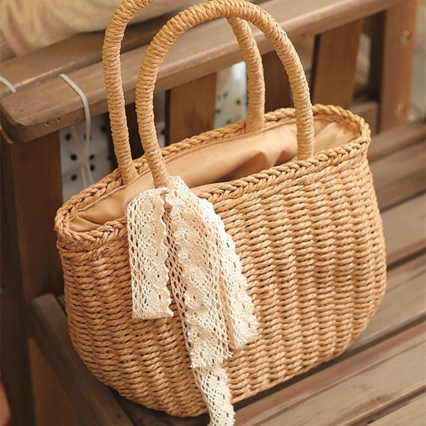 

of straw women 2020 summer hand-woven rattan handcrafted wicker cloth bohemia bali bag beach bags x4kn, Black;red
