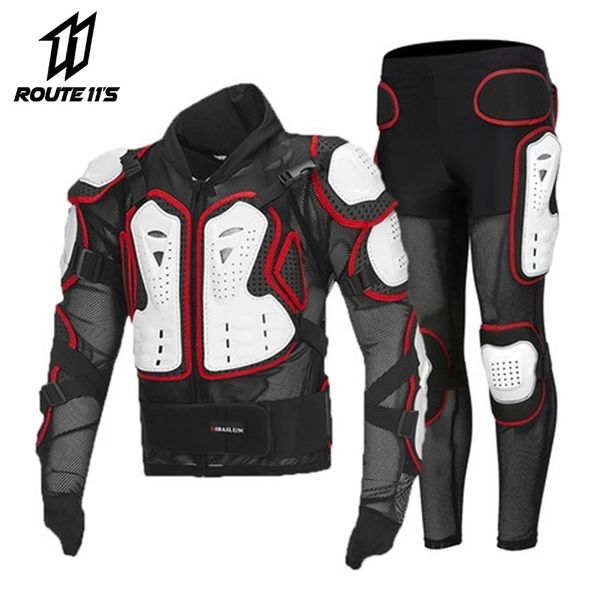 Jaquetas de Motocicleta Motorcycle Armor Racing Corpo Protetor Jaqueta Motocompo Motorbike Protetora Engrenagem + Pants Protector 201216