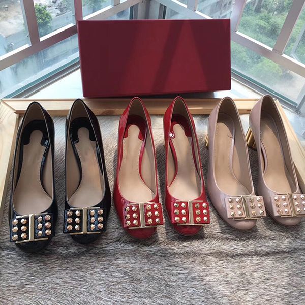 

2020 new luxury designer high heeled boat shoes spring autumn bar banquet woman shoes dress thick heel shoes 35-41with box, Black