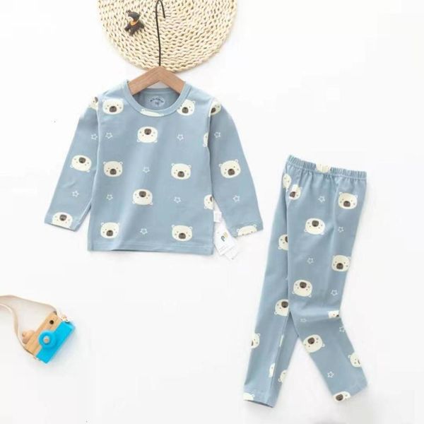 

color children's autumn winter lycra pure cotton underwear suit household cloth for boys and girls, Blue;red