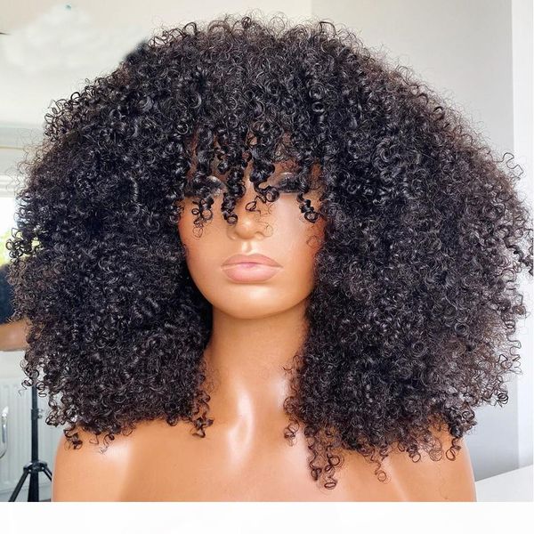 

afro kinky curly wig 13x4 lace front human hair wig high ratio for women remy 360 frontal hair wig human hair full lace wigs, Black