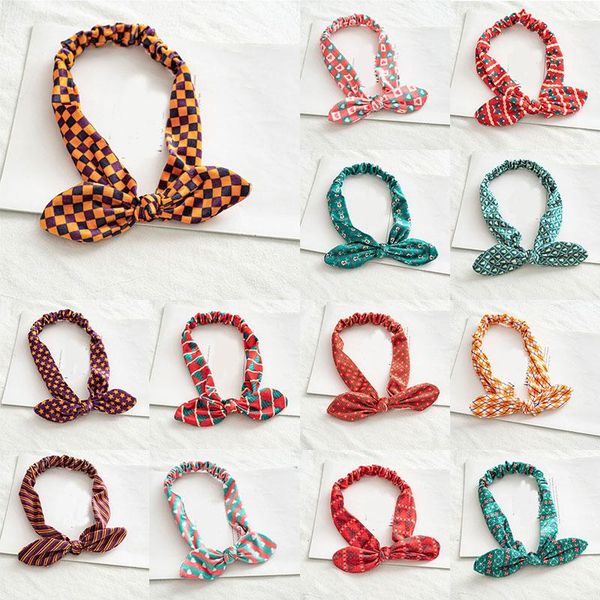 

trendy women rabbit ears knotted headband halloween christmas flannel hairband girl head hoop blue red headwrap hair accessories q bbysfq