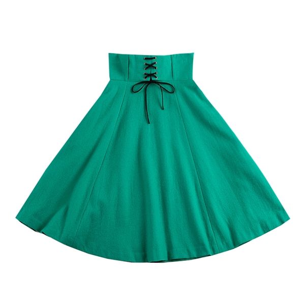 

2021 new le palais original vintage green cashmere skirt high waist at knee height winter women's thick skirts v3m4, Black