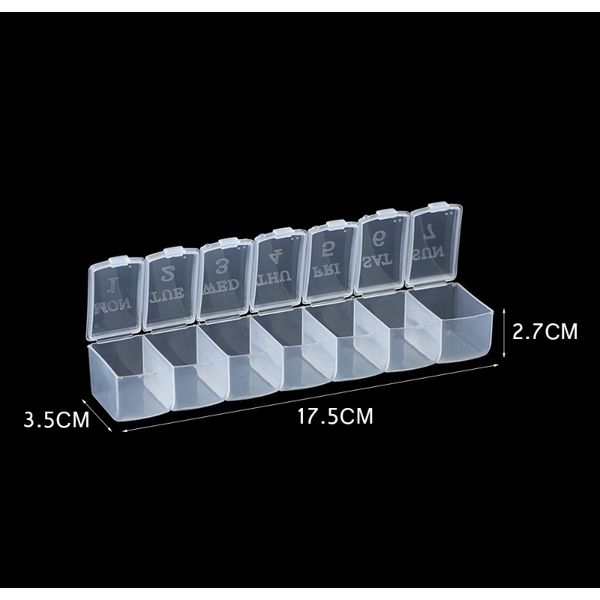 

wlyees rectangle 7 slots plastic storage jewelry box compartment transparent storage case for jewelry beads container boxes wmtuxc