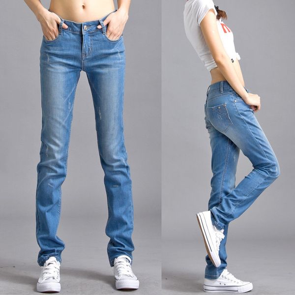 

women's breeches autumn 2020 new loose student elastic big leg straight pants qwdy, Blue