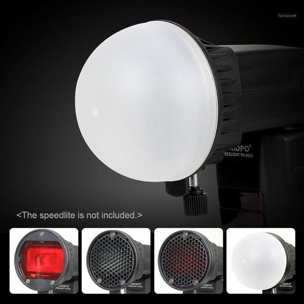

triopo speedlite flash light modifier accessories kit with magnetic universal mount adapter + diffuser ball + grid reflector1