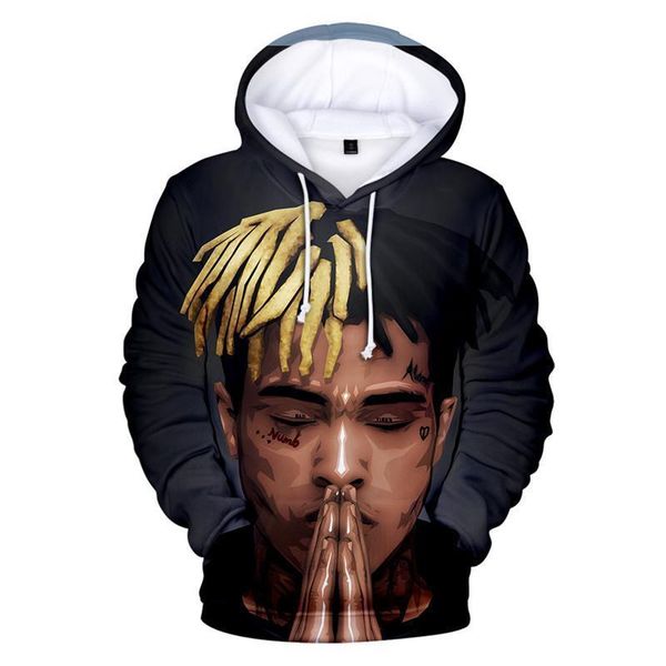 

2019 new xxxtentacion 3d print hoodies men/women fashion funny hip hop streetwear winter autumn fleece hooded sweatshirts male, Black