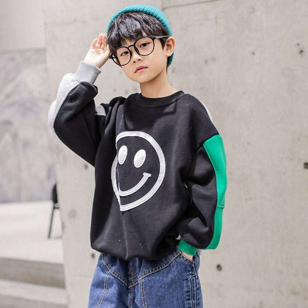 

sweater autumn boys' and 2020 new cuhk winter thickened base shirt trendy children's wear, Black