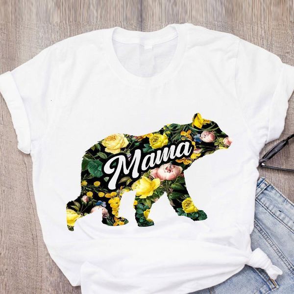 

women mom life bear elegance gift cute mother short sleeve summer lady womens clothing t-shirt shirt tees female t shirt, White