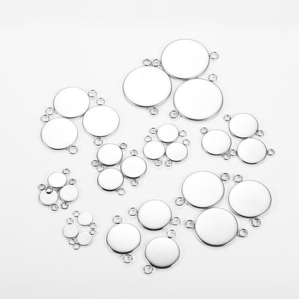 

20pcs / серия из нержавеющей стали кабошон пробелы установка 6-25mm поддоном обрамление заготовки для diy подвеска браслет изготовление ювел
