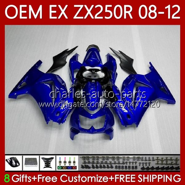 OEM Body для фабрики Kawasaki Ninja Blue EX250 ZX250 R Ex ZX 250R ZX-250R 2008-2012 81NO.16 EX-250 ZX250R 2008 2009 2010 2011 2012 2012 EX250R 08 09 10 11 12