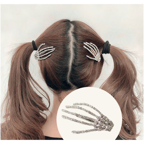 

halloween зажим для волос головной убор череп рука rhinestone художник металл детская клип головной убор хэллоуин скелет прическа инструмент