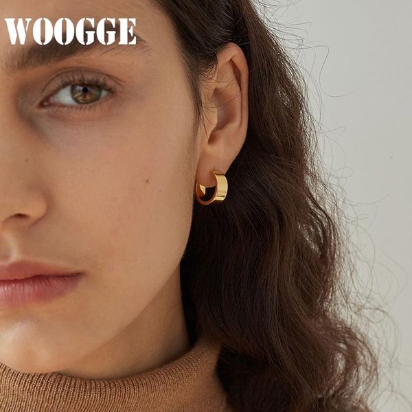 

gold sliver color metal small hoop earrings for women fashion modern piercing huggies earrings minimalist round wholesa, Golden;silver