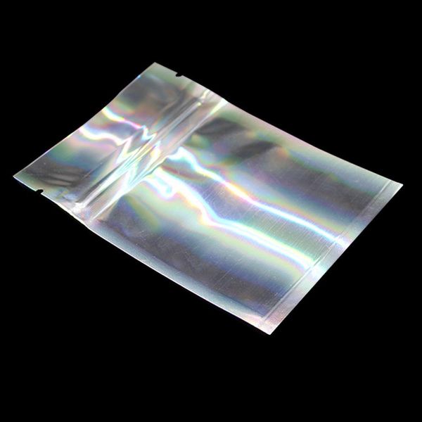 

200pcs laser design aluminum foil zip lock packaging bags reclosable mylar foil retail food packing pouch grocery package bags h bbyvhy