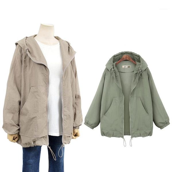 

women long sleeves hooded coat drawstring closure overcoat casual zipper jacket1, Black;brown