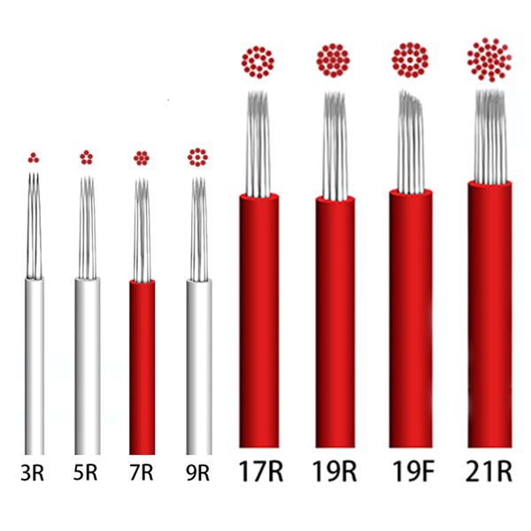 

100pcs 3/5/7/9/17/19/21r eyebrow lips microblading needles manual fog pen needle eyebrow permanent makeup tattoo needle supplies