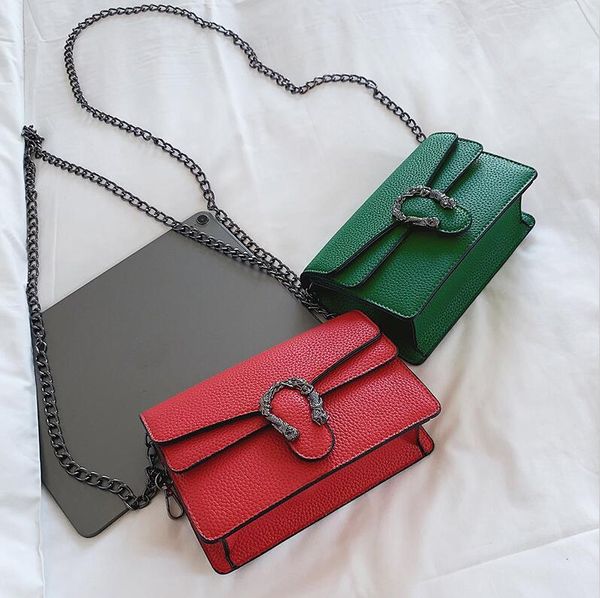 

brand factory wholesale women handbag western style red with women chain bag fashion leather messenger bag joker leather fashion women bag, Black;red