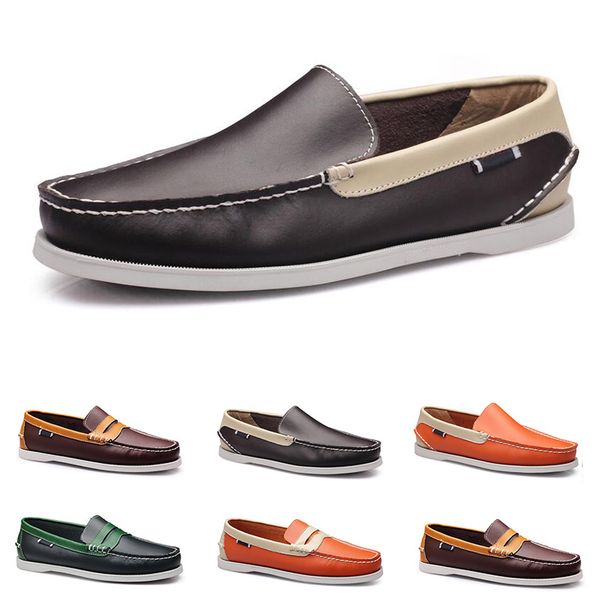 

leather peas men casual shoes driving soft sole triple black white brown mahogany burgundy all match lazy light tan chocolate beige army gre