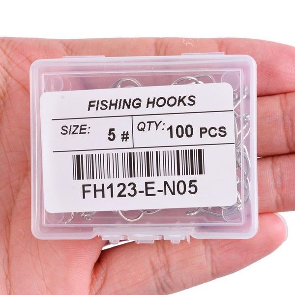 

100pc / box stainless steel ocs fishhook sea fishing hooks 1#-10# hook barbed ringed long shank saltwater jigging ho sqclqy