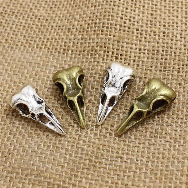 

15 шт. 31159 мм 3d череп birdhead charms старинные металлические ультрамодные животные птицы подвески для ювелирных изделий t0478 sqceby, Bronze;silver