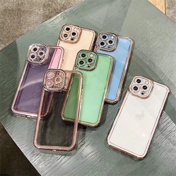 

luxury bling chromed soft tpu cases for iphone 13pro max 12 11 x xr xs iphone13 8 7 plus metallic plating diamond glitter transparent phone