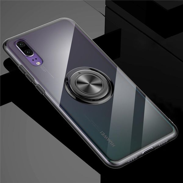 

ultra-thin tpu protective case for huawei p20 with metal ring holder