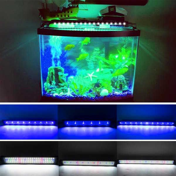 Venda imperdível 15W 48LED Full Spectrum Aquarium Lights alta qualidade Sea Coral Lamp 23.6inch Black (Adequado para 23.6-31.49inch Long Aquarium)