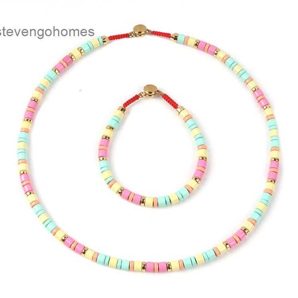 

bracelet 2020 bohemian style spray painted pipe rainbow necklace set, Silver
