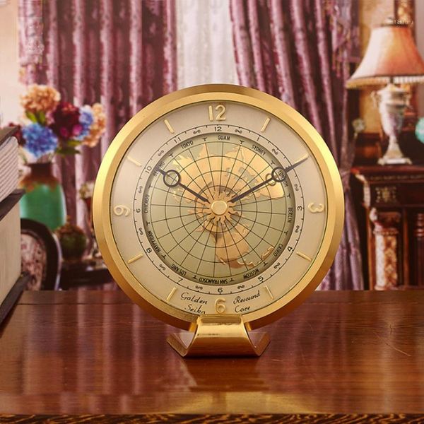 

nordic luxury metal table clock vintage living room office gold desk clocks home decor bedroom modern design desk watch gift1