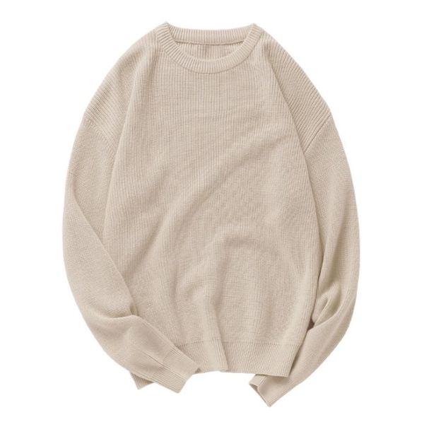 

autumn&winter knitwear men's solid cotton pullover knit custom men sweater8uy, Black