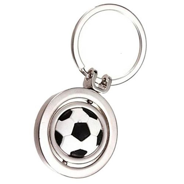 

keyring soccer 3d football sports keychain rotating basketball ring key fob ball gifts for men wholesale 1pcsf6sqf6sq, Silver