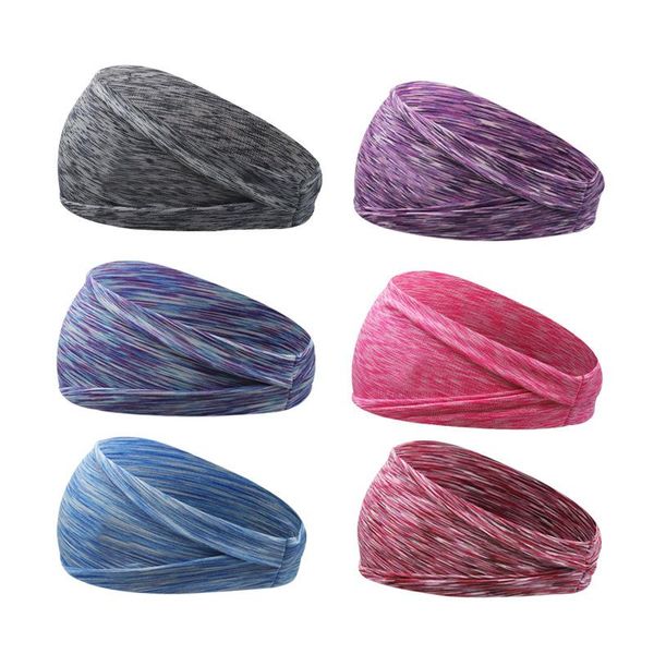 

cycling caps & masks sport headband running fitness sweatband elastic absorbent sweat jog tennis yoga gym head band hair bandage men women, Black