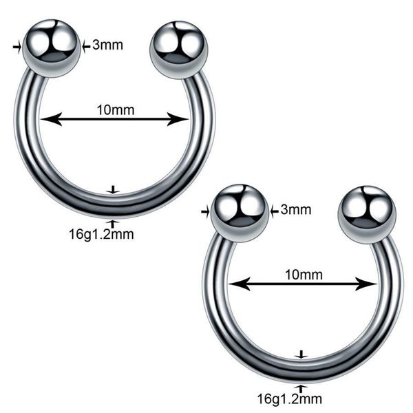 

2pcs steel segment rings piercing ear tragus cartliage piercings orelha helix lip labret tongue piercing nose ear septum jewelry q sqckuq, Silver