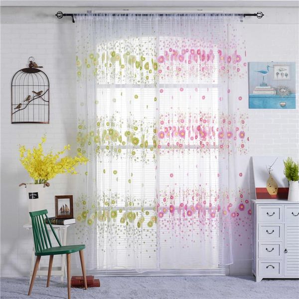 

curtain & drapes sheer voile window tulle curtains bedroom living room balcony flowers printed sun-shading translucent