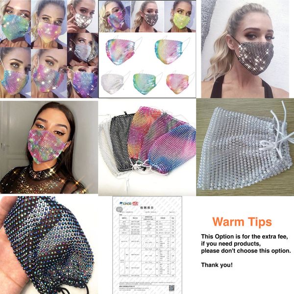 

ship 50pcs dhl us fashion colorful mesh stock masks bling diamond party rhinestone grid net washable holl