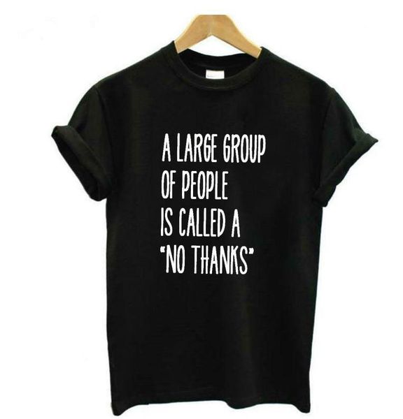 

no thanks group letter print t shirt women short sleeve o neck loose tshirt 2021 summer women tee shirt camisetas mujer, White