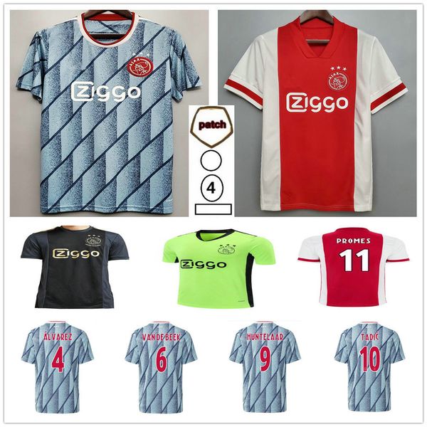 

2020 2021 ajax soccer jerseys tadic van de beek neres tagliafico promes nouri huntelaar custom 20 21 home away kids football shirt, Black;yellow