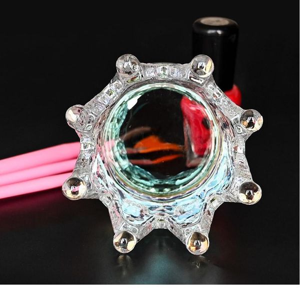

1pc glass clear nail dish crown acrylic nail cup diy crystal acrylic powder liquid brush holder equipment nail art too jllnhy, Silver;gold