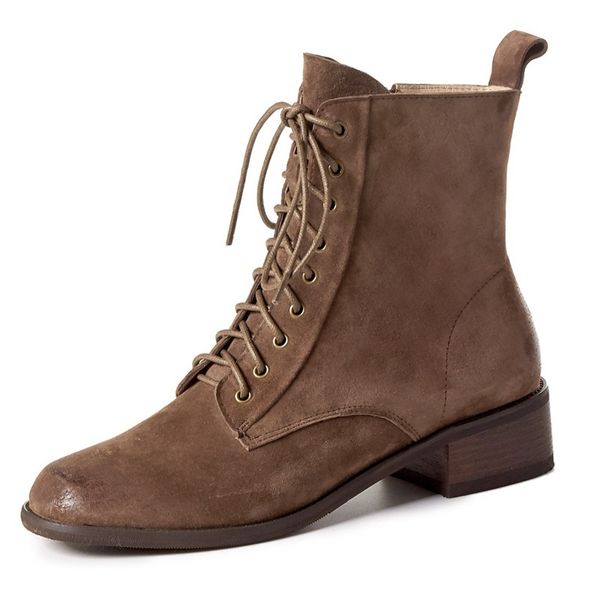 

2021 genuine concise leather shoes woman lateral toe heel high ankle winter boots big size k9if, Black