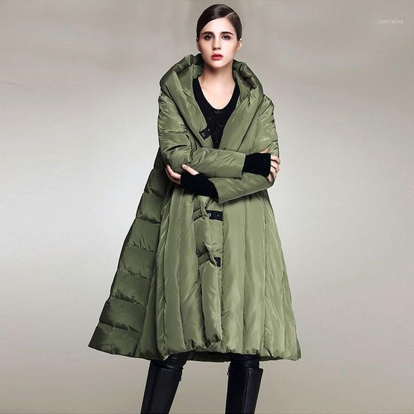 

johnature women hooded solid color down coats casual warm 2019 winter new white duck down pockets coats1, Black