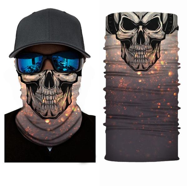 

skull halloween custom protective bandana headband seamless magic bandana keep warm sport mask skull halloween sqcwon pingtoy, Black