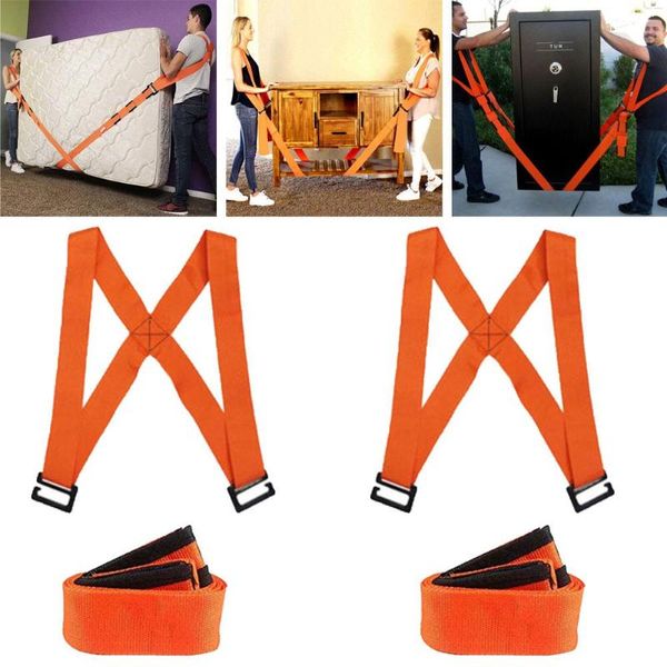 

2pcs labor-saving furniture moving shoulder back straps ropes forklift lifting moving strap transport belt wrist straps, Black;white