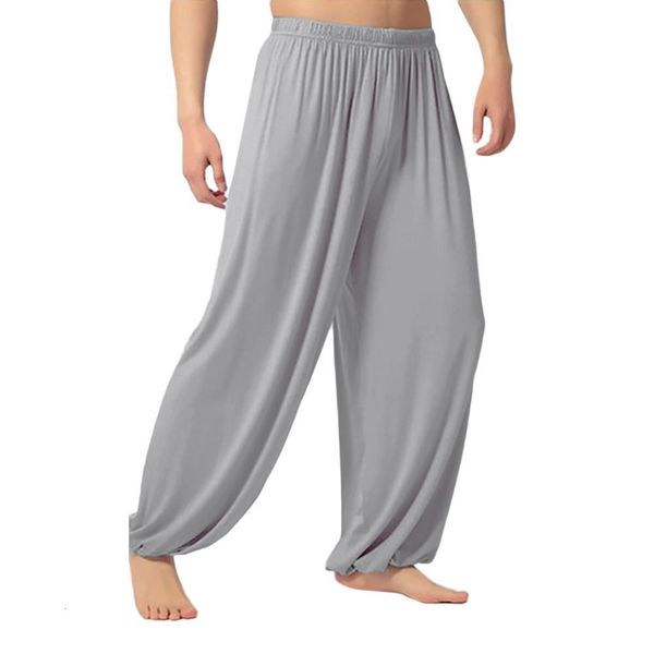 

2020 newfat man pants fashion men's casual solid loose sweatpants trousers jogger dancing yoga pant jogging trousers for men, Black